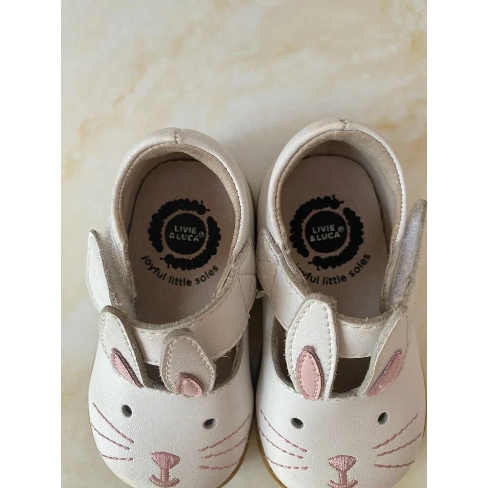 Livie & Luca Toddler Girls Molly Bunny/Rabbit Shoes - White Size 4 Leather